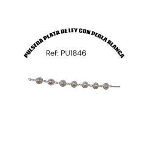 Pulsera Plata De Ley Perlas Blancas