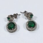 PENDIENTE PLATA DE LEY PIEDRA VERDE ESMERALDA